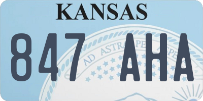 KS license plate 847AHA