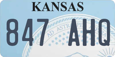 KS license plate 847AHQ