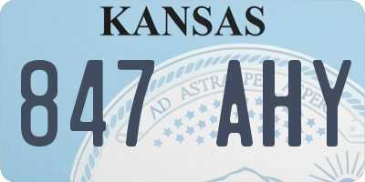 KS license plate 847AHY