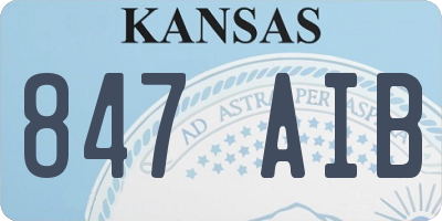 KS license plate 847AIB