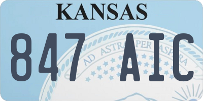 KS license plate 847AIC