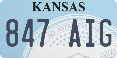 KS license plate 847AIG