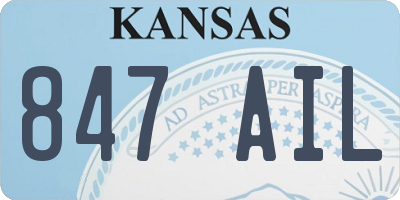 KS license plate 847AIL