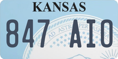 KS license plate 847AIO