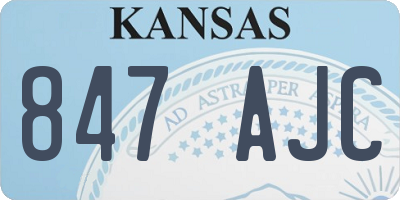 KS license plate 847AJC