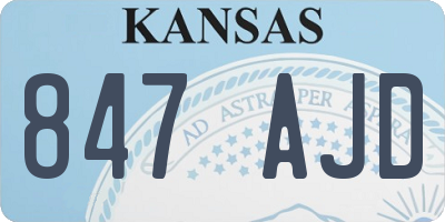 KS license plate 847AJD