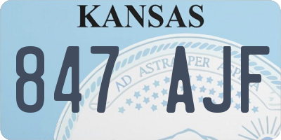 KS license plate 847AJF