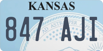 KS license plate 847AJI