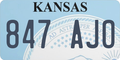 KS license plate 847AJO