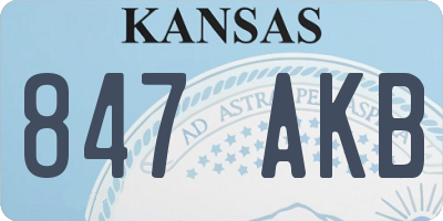KS license plate 847AKB