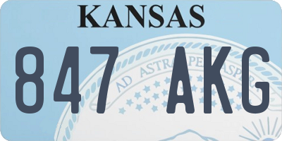 KS license plate 847AKG