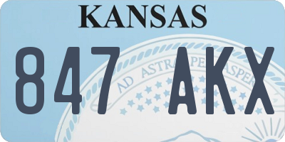 KS license plate 847AKX