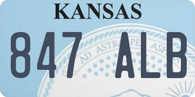 KS license plate 847ALB