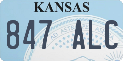 KS license plate 847ALC