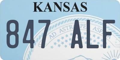 KS license plate 847ALF