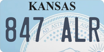 KS license plate 847ALR