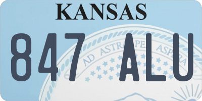 KS license plate 847ALU