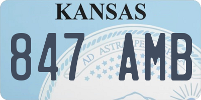 KS license plate 847AMB
