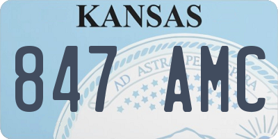 KS license plate 847AMC