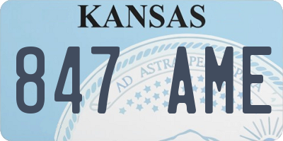 KS license plate 847AME