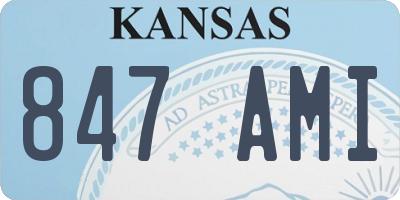KS license plate 847AMI