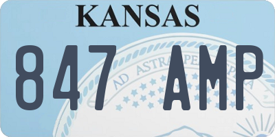 KS license plate 847AMP