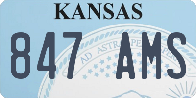 KS license plate 847AMS