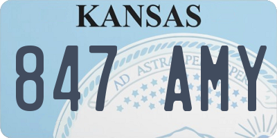 KS license plate 847AMY