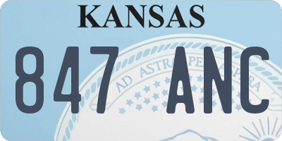 KS license plate 847ANC