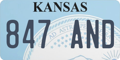 KS license plate 847AND