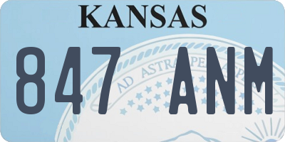 KS license plate 847ANM