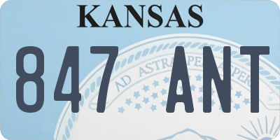 KS license plate 847ANT