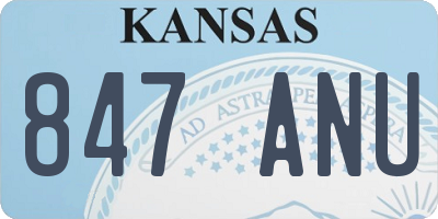 KS license plate 847ANU