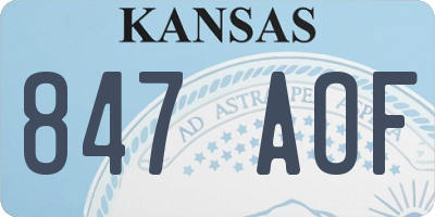 KS license plate 847AOF