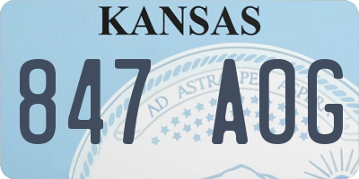 KS license plate 847AOG