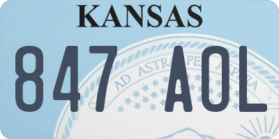 KS license plate 847AOL