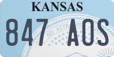 KS license plate 847AOS