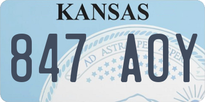 KS license plate 847AOY