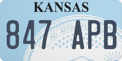 KS license plate 847APB