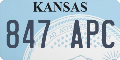 KS license plate 847APC