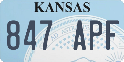 KS license plate 847APF