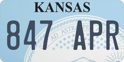 KS license plate 847APR