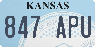 KS license plate 847APU