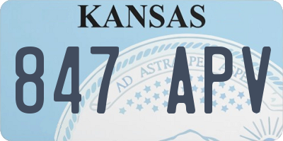 KS license plate 847APV