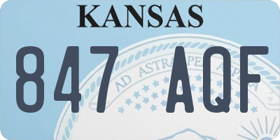KS license plate 847AQF