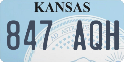 KS license plate 847AQH
