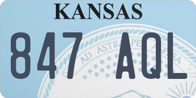 KS license plate 847AQL