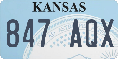 KS license plate 847AQX