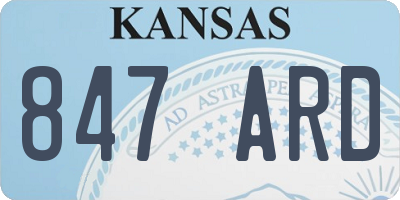 KS license plate 847ARD