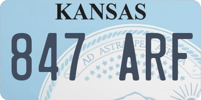 KS license plate 847ARF